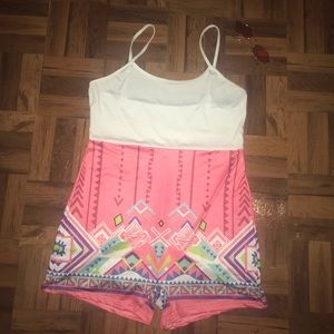 White and pink shirt summer romper ! 🦋😊🌱